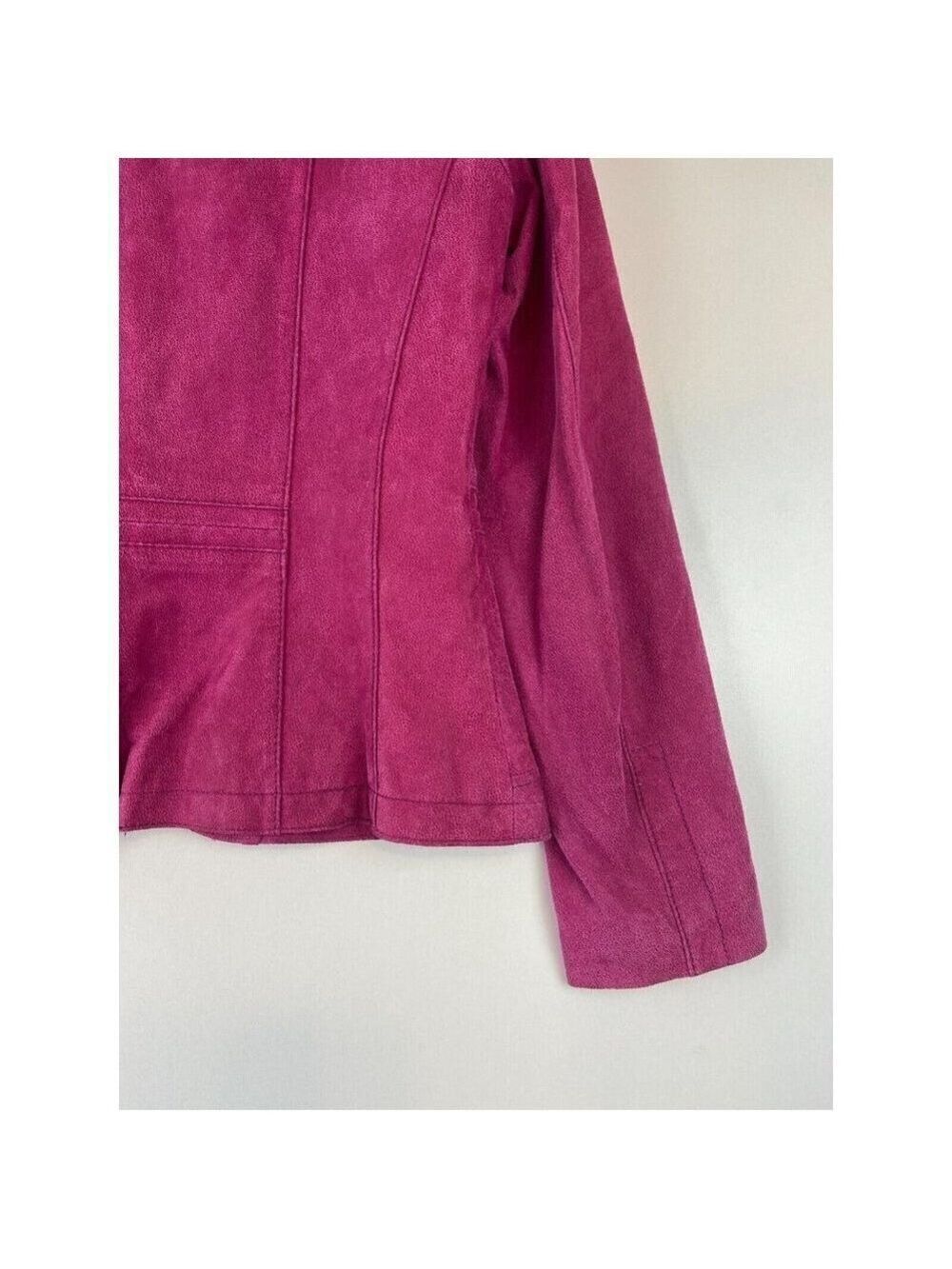 Danier Women's Vintage Hot Pink Genuine Leather Jacket Size Small / UK 12 - Picture 10 of 12